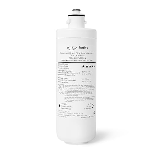 Amazon Basics Replacement Filter Cartridge for Under Sink Water Filter, NSF/ANSI 42 & 372 Certified, Service Life 1 Year, 11,000 Gallons, White