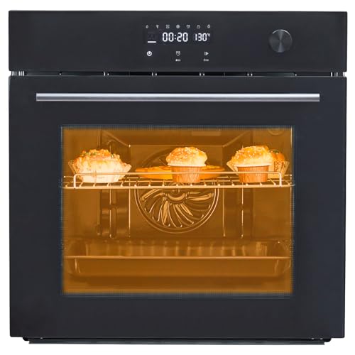 24" Electric Single Wall Oven,Pizza Oven Indoor,Built-in Electric Ovens 2.5 Cu.ft.240V,3000W,Stainless Steel Finish,for Kitchen,Sensor Touch Control