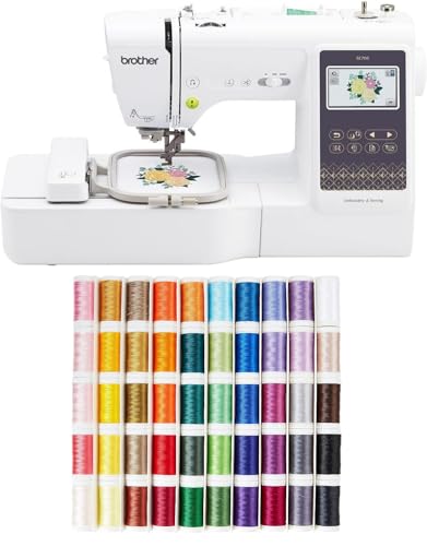 Brother SE700 Sewing and Embroidery Machine with Wireless LAN, 4" x 4" Hoop Area, 3.7" Touchscreen, SA650 Designio 50-Color Thread Set