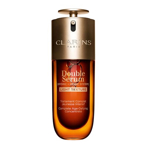 Clarins DOUBLE SERUM LIGHT TEXTURE | Anti Aging Serum | Visibly Firms, Smoothes, Boosts Radiance and Refines Pores | 24H Hydration | Great for Combination to Oily Skin and Humid Climates, 1.7 Fl oz
