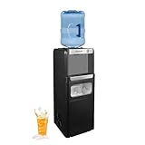 Frigidaire 3-in-1 Ice & Water Machine – Hot or Cold Top-Load Water Cooler Dispenser for 5 Gal Bottle – Built-in Bullet Ice Maker – Compact, Black