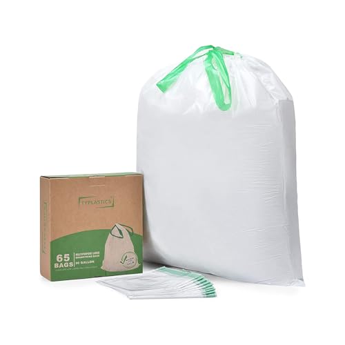 TYPLASTICS 30 Gallon Drawstring Trash Bags, Heavy Duty, Multipurpose