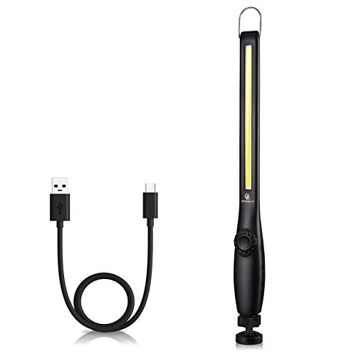 ORHOMELIFE Magnetic LED Work Light, 24" USB Cable, 4-Level Power Indicator Lights, 360 Pivoting Base, 20" Pull Force, 72 Hours of Low Brightness
