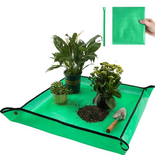 Onlysuki Repotting Mat for Indoor Plant Transplanting Control Mess, 26.8"X26.8" Waterproof Potting Mat Gardening Gifts for Plant Lovers