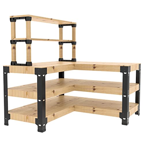 FLEXIMOUNTS Universal Steel Work Bench Leg Kit, Garage Storage Shelving Frame Workbenches