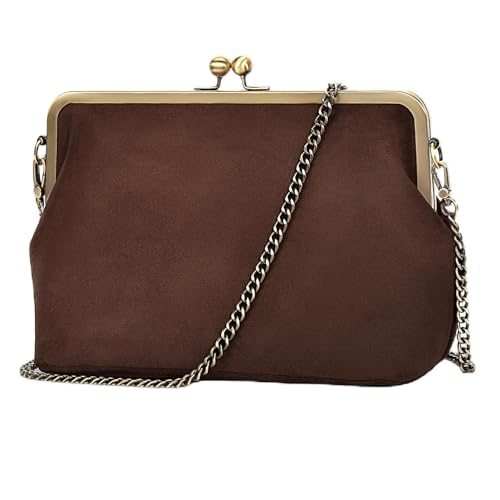 CATSEA Women's Kiss Lock Crossbody Bag PU Medium Handbags Kiss Clasp Crossbody Shoulder Bags Tote Purse Messenger Handbag
