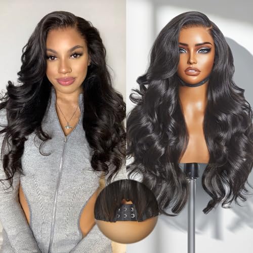 LUVME HAIR All-Day Comfort Real Glueless 7x6 HD Lace Wig 200% Density Hair PartingMax Lace Wigs Loose Body Wave Lace Front Wigs Human Hair Pre Cut Plucked Lace Frontal Glueless 24 Inches Natural Black