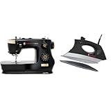 SINGER Heavy Duty 500 Sewing Machine & SteamCraft Plus 2.0 Iron Black | Strong Motor, 32 Stitches, LED Light, Precision Steam