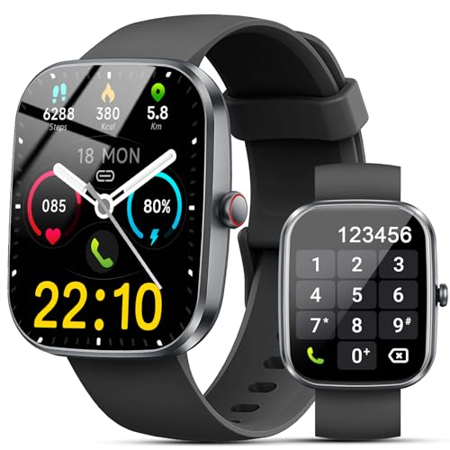 Smart Watch(Answer/Make Calls), 1.91" Smartwatches for Men Women, Fitness Tracker with 110+ Sport Modes, IP68 Waterproof, Heart Rate/Sleep/Spo2 Monitor, Pedometer, Activity Tracker for Android iOS