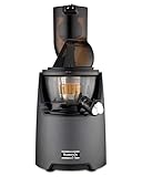 Kuvings EVO820GMS Whole Slow Juicer - Cold Press Juicer with a 5th Gen O-shaped Flip Gate and a 3.2 inch (82 mm) Food Chute - Juice, Smoothie, Ice Cream and Sorbet Maker - Leather Finish - Gun Metal