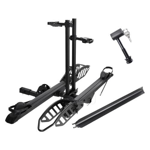 Young Electric Bike Rack, Hitch-Mount Platform E-Bike Rack with Ramp, Fits Car, SUV, Truck, RV, Van with 2-Inch Receiver and Up to 5-Inch Fat Tires Bicycle