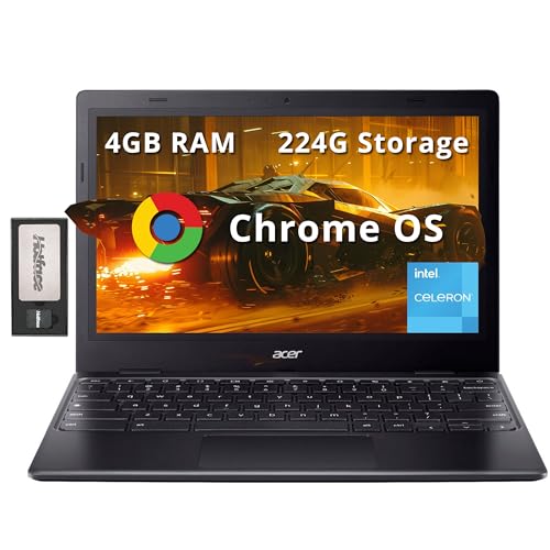 acer Chromebook 311 11.6" HD Laptop, Intel Celeron N4500, Intel UHD Graphics, 4GB LPDDR4X RAM, 224GB Storage (64GB eMMC+160GB Docking Station Set), Chrome OS, Wi-Fi 5, Black