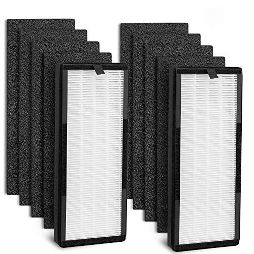 True HEPA Replacement Filter for VEVA 8000 Elite Pro Series Air Purifier, HEPA Filters & Premium Activated Carbon Pre Filters for Complete Tower Air Cleaner Home & Office