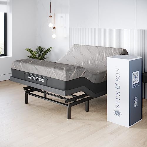 Sven & Son Harmony Adjustable Bed Base, Head and Foot Lift, Massage, Under-Bed Lights, USB, Gel Memory, Zero Gravity Smart Frame