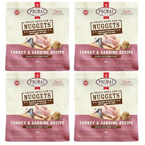 Primal Freeze Dried Dog Food Nuggets, Complete & Balanced Meal; Also Use as Topper or Treat; Premium, Healthy, Grain Free, High Protein Raw Dog Food