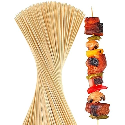 SANWALSA [Pack of 120 Sticks, 6 inch, 2mm] Barbeque Skewers Sticks | Bamboo BBQ Skewer Sticks | Perfect for Grilling, Roasting & Party Treats | Ideal for Parties & Camping