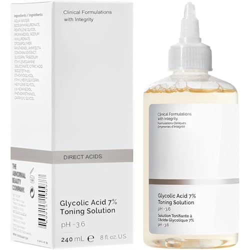Ordinary Glycolic Acid Toning Solution, 8 Fl Oz Glycolic Acid 7% Toner Gently Exfoliates, Smooths Skin Texture, Improvement Visible Clarity & Also Addressing Uneven Tone, Reveal Radiant Skin