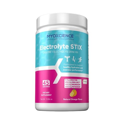 MYOXCIENCE Electrolyte STIX | Creatine Electrolyte Powder | Recovery from Exercise & Muscle Development w/Real Salt
