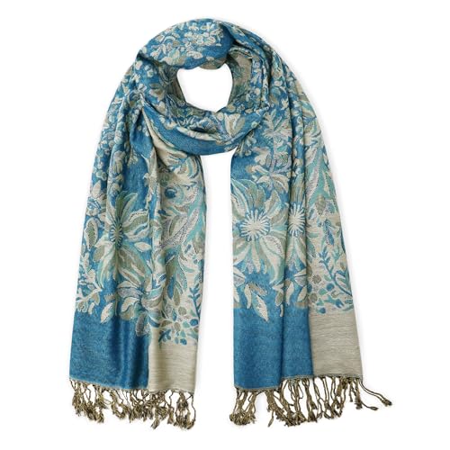 vimate Silky Paisley Pashmina Shawl Scarf-Women's Soft Double-side Jacquard Pashminas Wrap for Evening Dress Travel Shawl
