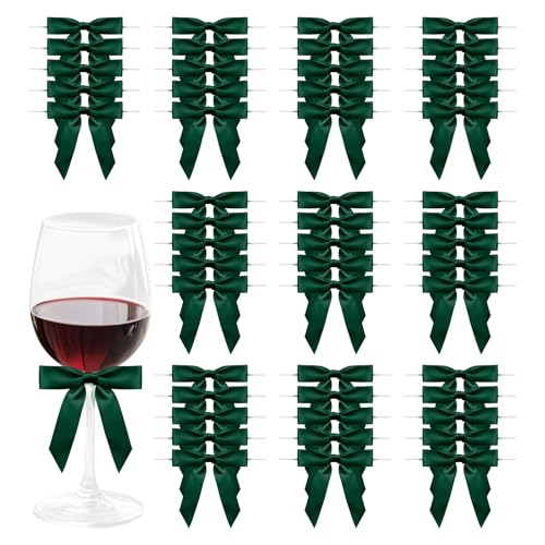 Satin Ribbon Bow Decor 2.5" for Treat Bags Party Favors Wedding Decorations - 50 Counts