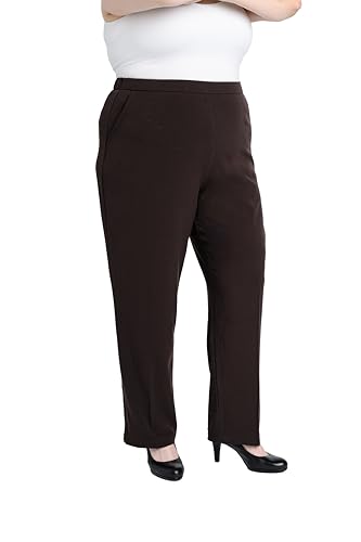 Briggs New York Womens Plus Size Pull on Dress Pant Average & Short Length