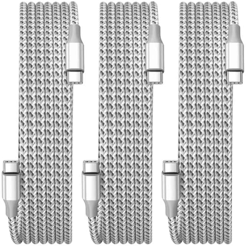 KYEHD USB C Cable,3 Pack 10FT USB C to USB C Cable 60W Type c Charger Fast Charging Cord,USB C Charger Nylon Braided Compatible iPhone 16 Pro/15 Pro/Plus/Max/iPad/MacBook and More