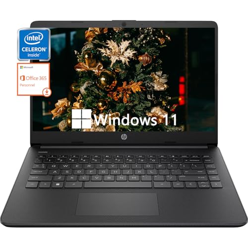 HP 14 Inch Business Laptop, Ultral Light Laptops for Student and Business, Intel Celeron N4120(Quad-Core),4GB RAM,128GB eMMC,Intel UHD Graphics,1-Year Office 365,Windows 11 S,Jet Black