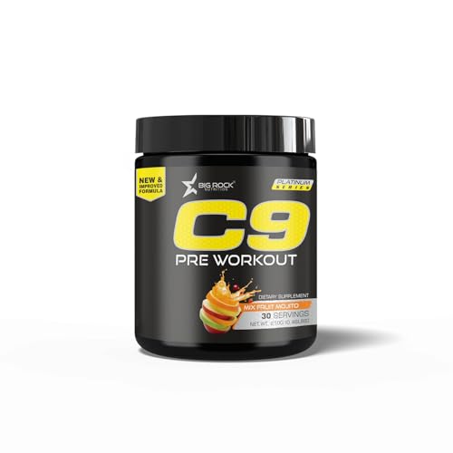 BIG ROCK NUTRITION C9 Pre Workout | Energy Booster, Increased Energy, Strength, Mental Focus & Powerfull Pumps (Mango, 210gm)