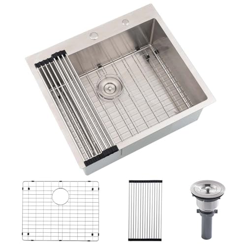 Hovheir Drop In Kitchen Sink Stainless Steel Single Bowl Workstation Kitchen Sink