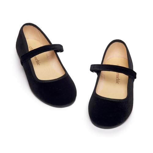 Childrenchic Mary Jane Shoes for Girls – Classic & Comfortable Dress Shoes for Toddlers & Kids – Perfect Flats for School, Play, and Special Occasions (Velvet)