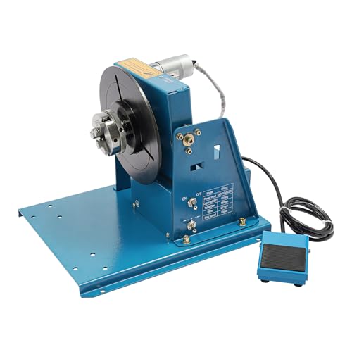 Rotary Welding Positioner 22LB Portable Welder Positioner Turntable Machine 0-90° Welding Positioning Turntable Rotary Turn Table 2-10RPM High Positioning Accuracy Welding Positioner