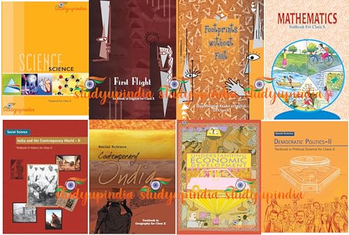 NCERTSHOP NCERT Class 10 Book Set of 8 (English Medium) 2025-26 Edition Textbook for Class X (English + History + PolScience + Geography + Economics + ... |10th Class 2024-25 Edition | 8th Books Set