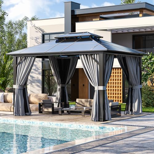 Jolydale Hardtop Aluminum Gazebo Double Top