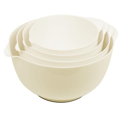 BoxedHome Nesting Plastic Mixing Bowl 4 Set Plastic Mixing Bowls Microwave Safe Mixing Bowls
