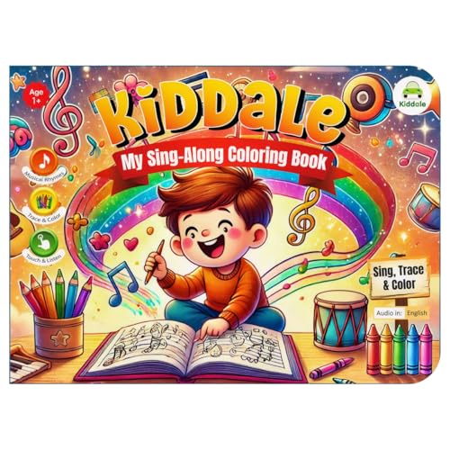 Kiddale 2 in 1 Sing-Along Rhymes & Coloring Activities Book| Enjoy Rhymes & 28 Sounds with Coloring| Best Gift for 2+ Kids