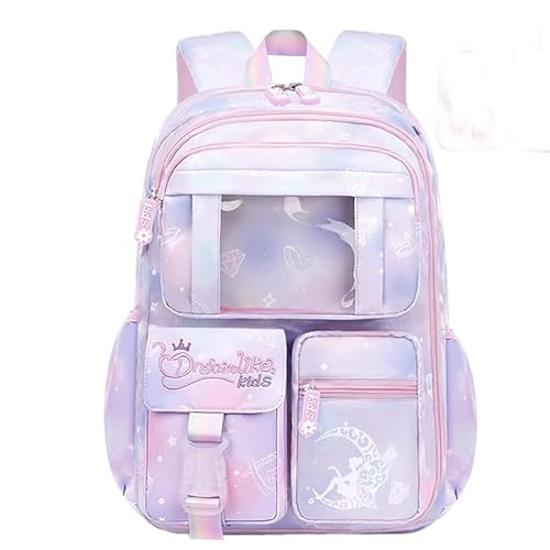 Tinytot School Bag for Girl with Pencil Pouch – 22 Litre, 17 Inches, Durable & Sleek Waterproof Tuition and College Bag for Girls, Multicolored Picnic & Travel Backpack for Girls, Purple, M, Casual
