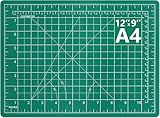 VERAT Self Healing Cutting Mat for Sewing, Self Healing Double Sided Quilting Crafts Mat - Fabric Cutting Mat - Non Slip Surface - Rotary Cutting Board Green Mat (A4)
