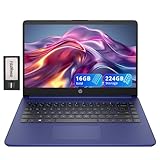 HP Stream 14" Micro-Edge HD Laptop, Intel Celeron N4020, 16GB RAM, 224GB Storage (64GB eMMC & 160GB Docking Station Set), 1 Year Office 365, Webcam, Wi-Fi 5, Bluetooth, Windows 11, Blue