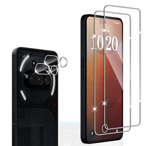 Wayneer Tempered Glass for Nothing Phone 3A [2+2 Pieces] Protective Glass Camera Film, 9H Hardness Screen Protector Film