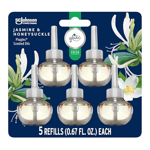 Glade PlugIns Refills Air Freshener, Scented and Essential Oils for Home and Bathroom, Orchid & Neroli, Fresh Collection 3.35 Fl Oz, 5 Count