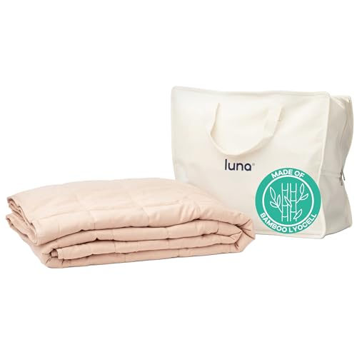 Luna Cooling Weighted Blankets - 100% Lyocell Rayon Soft Blanket Back to School Dorm Room Essentials - Travel Relaxation Gifts - Imported