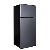 Borcolo Fridge with Freezer 7.4 Cu. Ft., 2-Door Apartment Refrigerator with Adjustable Thermostat & Shelves, LED Lights Refrigerator with Freezer for Kitchen, Office, Dorm, Garage, Blue
