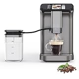 GustoWave Espresso Maker with Milk Frother - Fully Automatic, 4-Beverage Options, Built-In Grinder, Intuitive Touch Display, and Sleek Finish Gold