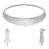 Dazzlingrock Collection 18K Solid White Gold Marquise with Pear & Round White Diamond Festoon Choker Necklace, Luxury Statement Jewelry for Women, 23.03 Cttw (E-F Color, VS1 Clarity, HRD Certified)