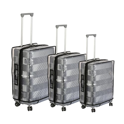 AMPEREUS® Trolley Bag Cover | Luggage Suitcase Cover Durable & Waterproof Travel Protection, Transparent, Set of 3, Travel Accessories
