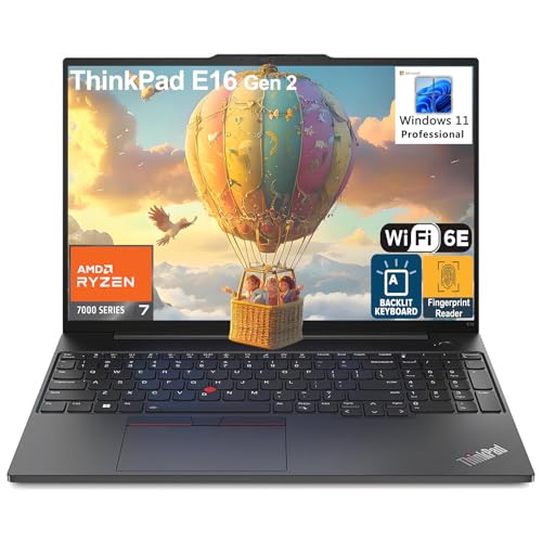 Lenovo ThinkPad E16 G2 Business Laptop Computer, 16" FHD+, AMD 8-Core Ryzen 7 7735HS (Beat i7-1360P), 16GB DDR5 RAM, 1TB PCIe SSD, WiFi 6E, Fingerprint Reader, Backlit Keyboard, Windows 11 Pro