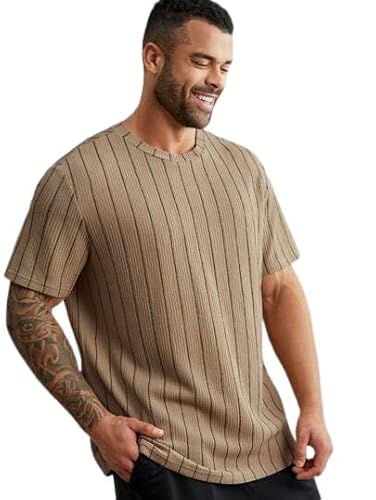 FN3 Waffle Stripe Regular Fit Tshirt for Men ||Tshirt for Men Khaki