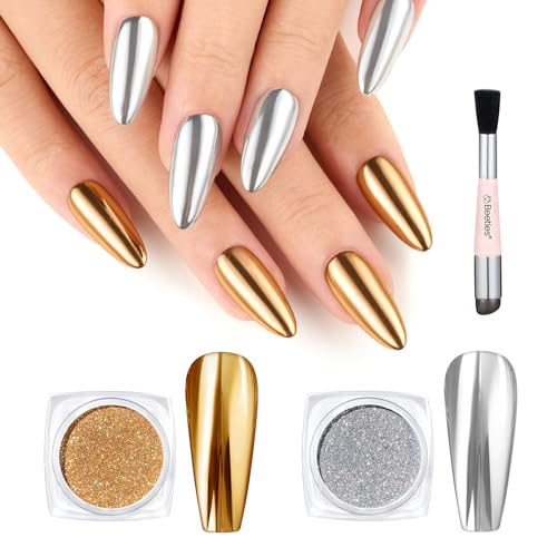 Beetles Gel Polish White Chrome Nail Powder for Gel Nails