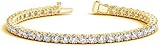 Houston Diamond District 2 to 20 Carat Real Certified Classic Natural Diamond Tennis Bracelet Value Collection 14K Yellow Gold 20 Carats 6.5 Inches