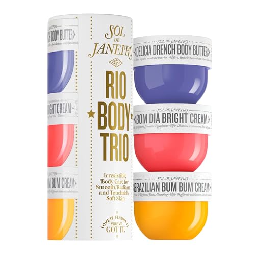 SOL DE JANEIRO Rio Trio Mini Vanilla Body Cream Discovery Set - Brazilian Bum Bum Cream, Delicia Drench Body Butter, Bom Dia Bright 50 ml - Amazon Exclusive Trial Set ($48 value)
